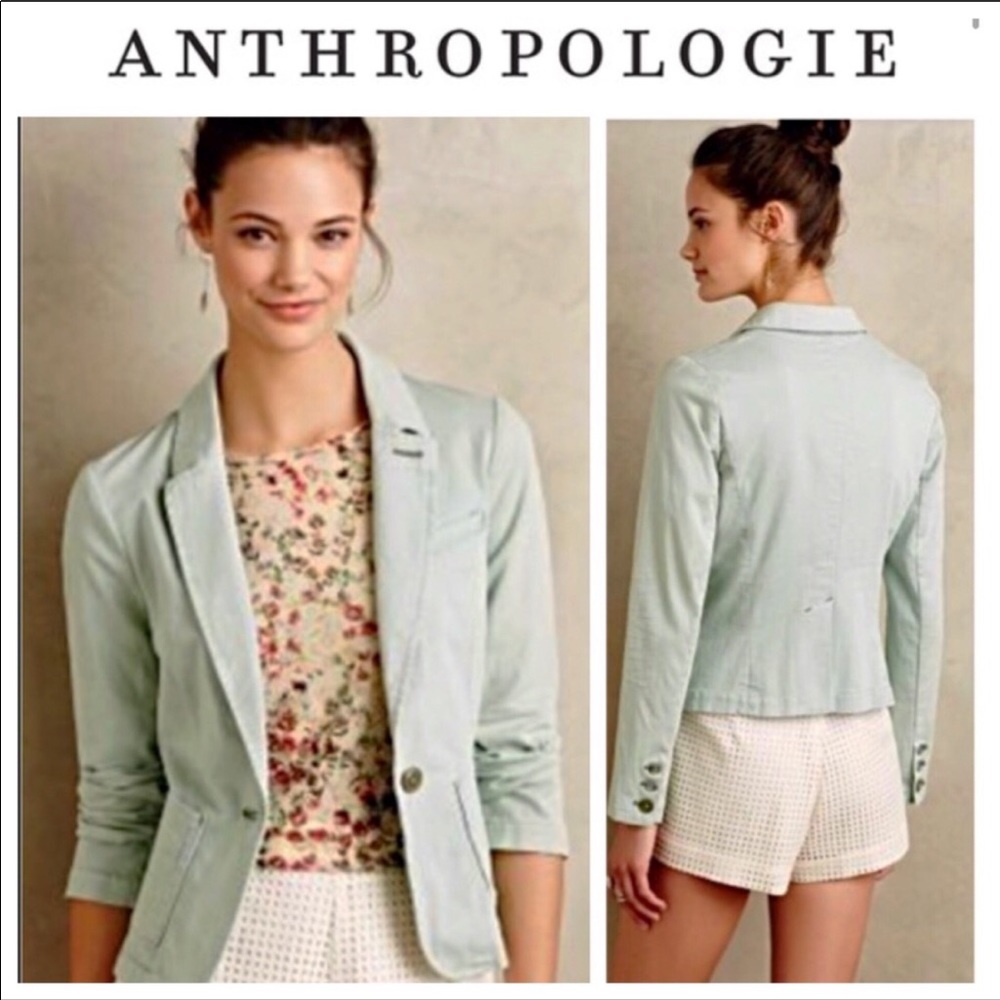Cartonnier | Anthropologie M Dusty Mint Blazer